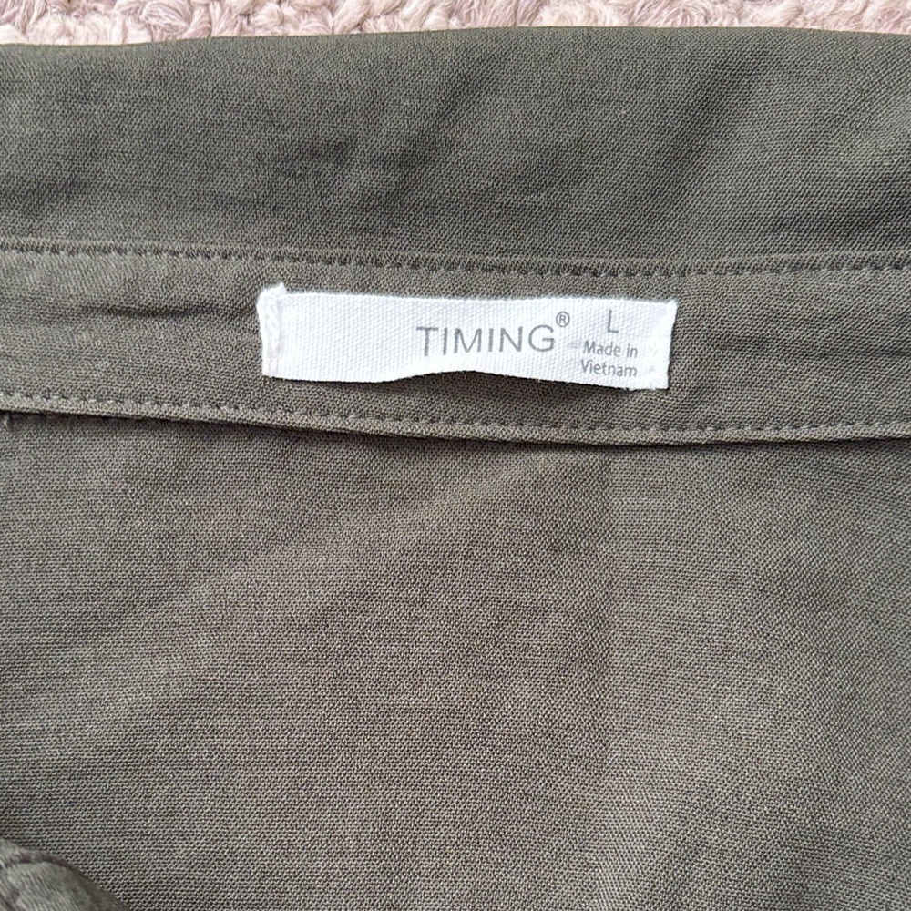 Timing Olive Button-Up Shirt - Picture 2 of 6